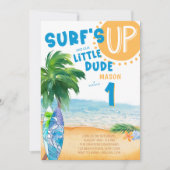 Invitation Surf Up N'Importe Quel Âge Petit Mec Surf Annivers (Devant)