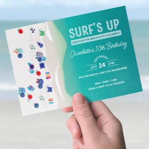 Invitation Surf Up Summer Beach Party Anniversaire