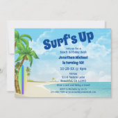 Invitation Surf Up Surfboard et Beach Surfboard Anniversaire (Devant)