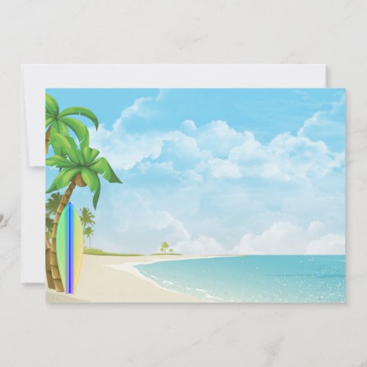 Invitation Surf Up Surfboard et Beach Surfboard Anniversaire (Dos)