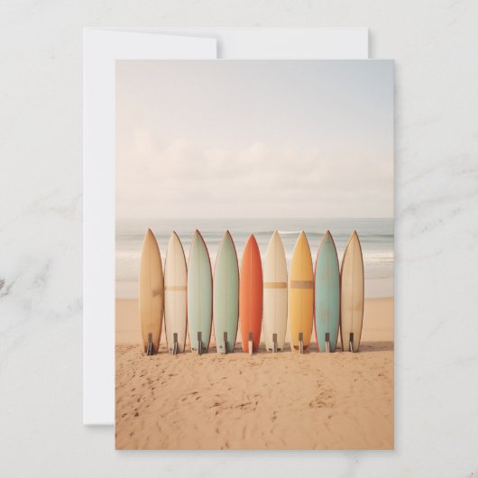 Invitation Surf vintage Sur La Plage (Devant)