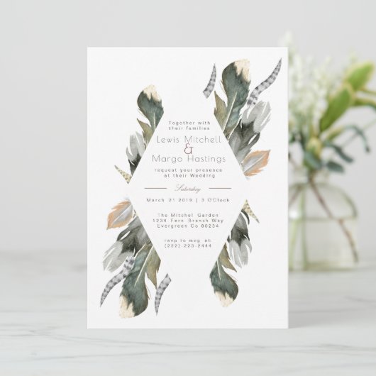 Invitation Surface Aquarelle Diamant | MARIAGE (Debout devant)