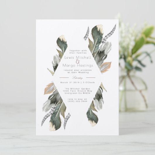 Invitation Surface Aquarelle Diamant | MARIAGE (Debout devant)