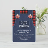 Invitation Surfaces et flannel Cute comme Baby shower de bout (Debout devant)