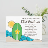 Invitation Surfboard Anniversaire pour enfants (n'importe que (Debout devant)