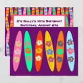 Invitation Surfboards Fleurs Girlie (Devant / Derrière)