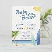Invitation Surfer Baby À Bord Surfer Beach (Debout devant)