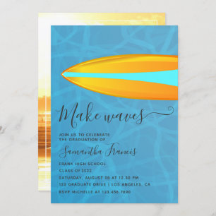 Invitation Surfer Beach thème Graduate Party Photo