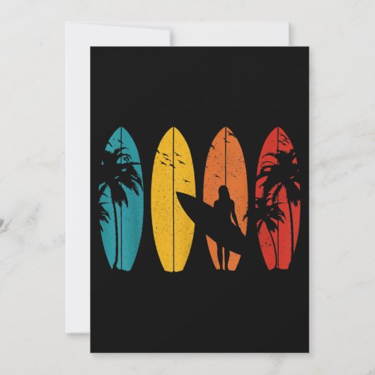 Invitation Surfer Cadeau Vintage Surf Surf Plage (Devant)