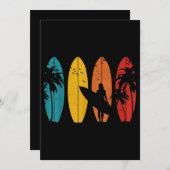 Invitation Surfer Cadeau Vintage Surf Surf Plage (Devant / Derrière)