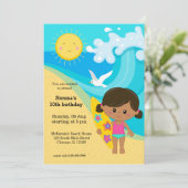 Invitation Surfer girl (Debout devant)