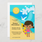 Invitation Surfer girl (Devant / Derrière)