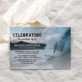 Invitation Surfer Ocean Wave | Célébration des funérailles de