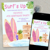 Invitation Surfs Up Anniversaire Fille Surf