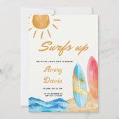 Invitation Surfs up Beach garçon fête d'anniversaire (Devant)