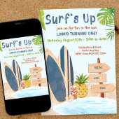 Invitation Surfs Up First Birthday Party Boys