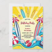 Invitation Surfs Up Summer Fun Beach Surf Anniversaire (Devant)