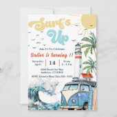 Invitation Surfs Up Sun Shine Beach Anniversaire (Devant)