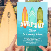 Invitation Surfs Up Surfboard Boy 3e anniversaire