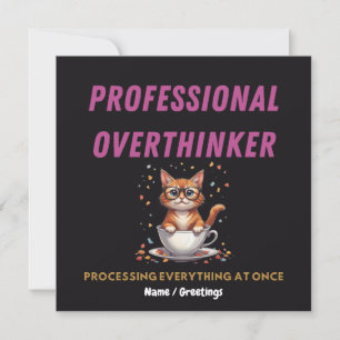 Invitation Surpenseur Professionnel Humour de Chat Relatable 