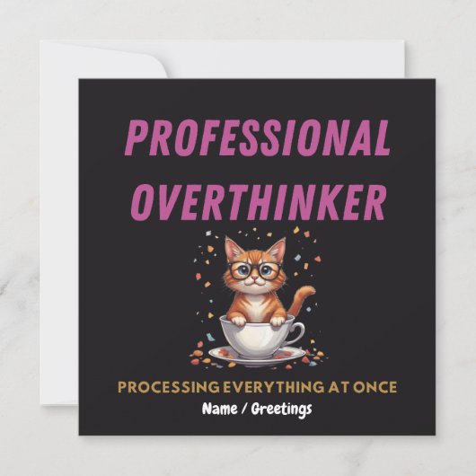 Invitation Surpenseur Professionnel Humour de Chat Relatable (Devant)