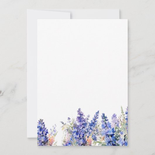 Invitation SURPISE FÊTE 60e anniversaire Bleu juillet Fleur d (Dos)