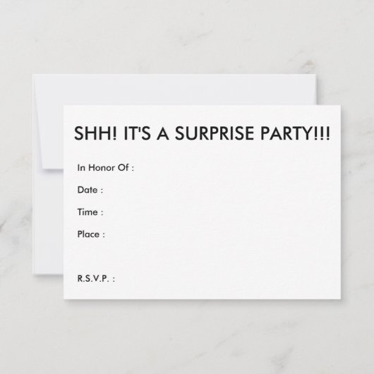Invitation surprise. (Dos)
