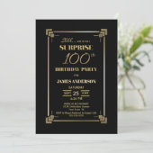 Invitation Surprise 100e anniversaire Black and Gold Party (Debout devant)