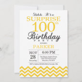 Invitation Surprise 100e anniversaire Chevron jaune (Devant)