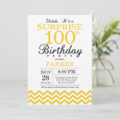 Invitation Surprise 100e anniversaire Chevron jaune (Debout devant)