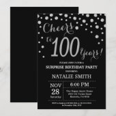 Invitation Surprise 100e anniversaire Diamant noir et argent (Devant / Derrière)