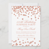 Invitation Surprise 100e anniversaire Rose Parties scintillan (Devant)