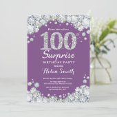 Invitation Surprise 100e anniversaire violet et diamant d'arg (Debout devant)
