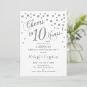 Invitation Surprise 10e anniversaire de mariage - Blanc & Arg (Debout devant)