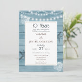 Invitation Surprise 10e anniversaire de mariage plage  (Debout devant)