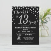 Invitation Surprise 13e anniversaire Diamant noir et argent (Debout devant)