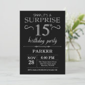 Invitation surprise 15e anniversaire Black and Sil (Debout devant)
