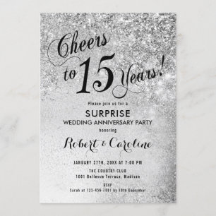 Invitation Surprise 15e anniversaire de mariage - Argent