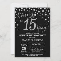 Surprise 15e anniversaire Diamant noir et argent