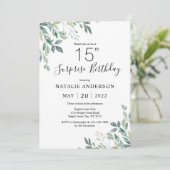 Invitation Surprise 15e anniversaire Green Eucalyptus (Debout devant)