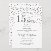 Invitation Surprise 15e anniversaire - Silver White (Devant / Derrière)