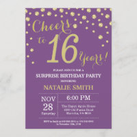 Surprise 16e anniversaire Diamant violet et or