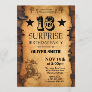 Invitation surprise 16e anniversaire occidental