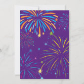 Invitation Surprise 16e anniversaire Purple and Gold Firework (Dos)