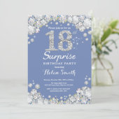 Invitation Surprise 18e anniversaire Blue Silver Diamond (Debout devant)