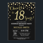 Invitation Surprise 18e anniversaire Diamant noir et or<br><div class="desc">Invitation surprise 18e anniversaire avec Arrière - plan Diamant Parties scintillant noir et or. Gold Confetti. Anniversaire adulte. Hommes ou femmes,  anniversaire.
Pour plus de personnalisation,  cliquez sur le bouton "Customiser" et utilisez notre outil de conception pour modifier ce modèle.</div>