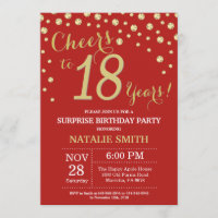 Surprise 18e anniversaire Diamant rouge et or