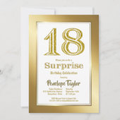 Invitation Surprise 18e anniversaire Gold Party (Devant)