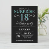 Invitation surprise 18e anniversaire Noir et Turqu (Debout devant)