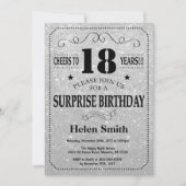 Invitation Surprise 18e anniversaire Parties scintillant noir (Devant)